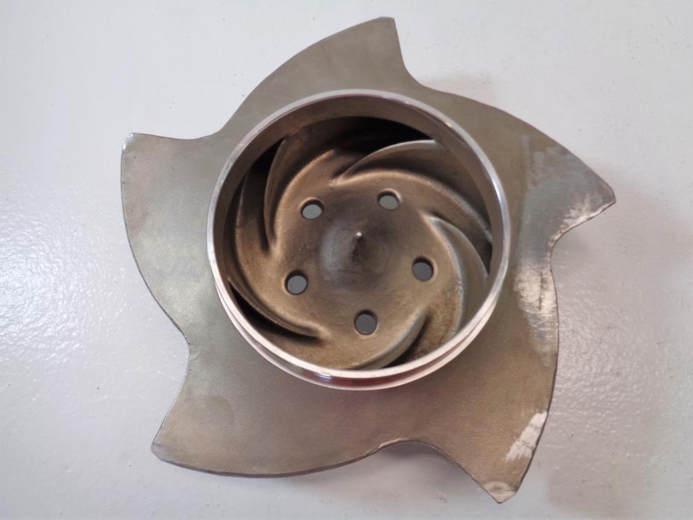 5-Vane Pump Impeller, CD4M, 12.5" Dia., 3/4" MNPT, 6" Base Opening